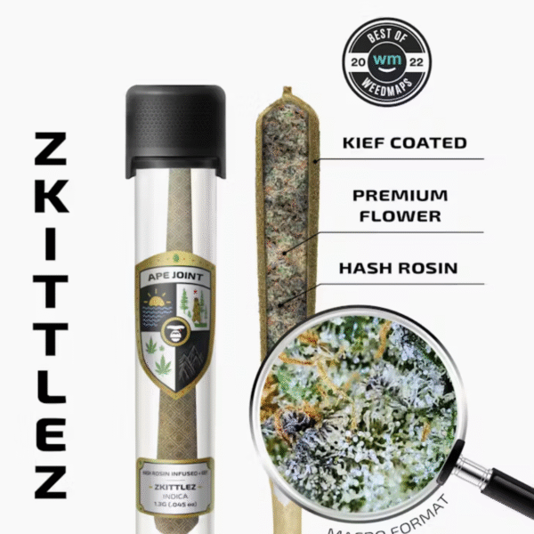 APE - Z – Hash Rosin Infused + kief Pre-roll 1.3g